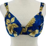 Victoria's Secret Vintage  Bra Second Skin Blue Gold Satin Size 34C Photo 0