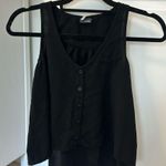 Sparkle & Fade Black flowy cropped button up tank Photo 1