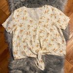 Madewell  Novel Tie-Front Top Windowbox Floral Sz M Photo 3