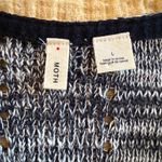 Anthropologie Moth NWOT Black and White V-Neck Sweater with Pearl like Buttons Photo 5