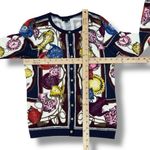 Talbots Tea Party Print Button Up Cardigan Sweater Blue Multi XS Photo 11