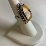 TIGER’S Eye Genuine Stone 925 Sterling Silver Ring Brown Size 6 Photo 1