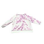 Victoria's Secret  White Purple Pink Slouchy Pullover Sweatshirt Wide Neck Top M Photo 3