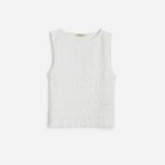Madewell  Smocked Boatneck Tank in White, Size Small Photo 5