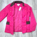 Charter Club Pink Quilted Jacket with Brown Trim M Photo 5