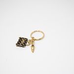 St. John Enamel Black Gold Plated Purse Tote Bag Shoe Key Charm Ring Photo 3