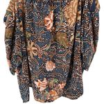 Madewell  Silk Cold Shoulder Tie Tassel Straps Sea Floral Crop Top size Large Photo 6