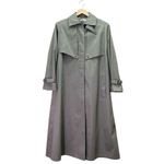 Talbots Vintage Made in USA Sage Green Long Trench Coat Belted ILGWU Union Sz 10 Photo 2