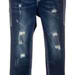 Rock Revival Easy Crop Jeans Women's Size 26 30x26 Boris Embroidered Distressed Photo 0