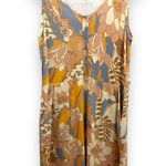 Tribal Floral Printed Snap Shirt Dress Medium Orange Photo 2