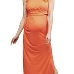 Seraphine Lexington Orange Sleeveless Nursing Maternity Maxi Dress US 4 Photo 0