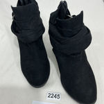 Womans Cloudwalk By Avenue Hazel Black Strappy Block Heel Bootie Size 10 W Photo 0