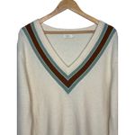 Spartina 449 Cream V Neck Pullover Stripe Cashmere Blend Sweater Women Size XXL Photo 2
