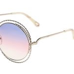 Chloé 💕CHLOE💕 Carlina Twist Round Sunglasses ~ Gold Rainbow Gradient New in Box Photo 11
