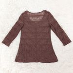 Anthropologie Lilka Colette Brown Lace Top Small Photo 1