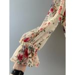 Venus  Floral Blouse Size 2 Oversize Lace Flounce Sleeve Milkmaid Prairie (M) Photo 2