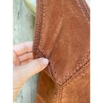 30" Waist, Size M//Vintage 70s Brown Suede and Crochet Vest Skirt Western Set Size M Photo 5