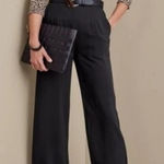 Soft Surroundings  Melita Wide Leg Pants Size XL Relaxed Lagenlook Career Chic Photo 0