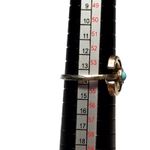 Silver Tone Double Crescent Moon Baby Blue Cabochon Sz 7 Unsigned Photo 1