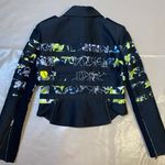BCBGMAXAZRIA BCBG maxazaria Tess Stripe Floral Moto Jacket Size S Photo 11
