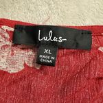 Lulus  Wrap Maxi Dress Women's XL Rust Red Beige Floral V-Neck Flutter Sleeves Photo 6