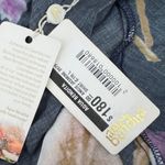 Agua Bendita Women L Angie Blouse Jasmine Collection Navy Floral Front Tie Shawl Photo 6