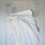 Karen Scott Vintage Medium  White and Blue Striped Midi Skirt 100% Cotton, Pastel Photo 6