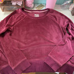 Muk Luks Velour Sweatshirt Burgundy Pullover Raglan Sleeve Women Size M Purple Size M Photo 0
