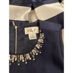 Eliza J mettalic stripe jacquard Embellished faille Rhinestone top & skirt set 6 Photo 2