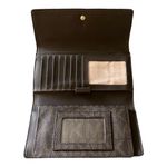 Michael Kors Brown Logo wallet, id section, card slots, back zip compartment, snap front closure, classic brown logo wallet, excellent condition, measures 8x4 inches when closed Photo 2