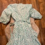 Rebecca Taylor  Size 8 Emerald‎ Daisy Dress Wrap Ruffle 3/4 Puff Sleeve Floral Photo 11