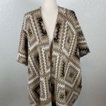 Cocogio Granny Square crochet alpacablend BoHo poncho wrap cardigan OS Italy NEW Tan Size undefined Photo 0