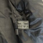 VTG black Leather Coat jacket zip up collared vintage 100% genuine fully lined Size L Photo 3