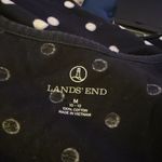 Lands' End  Black Tank Dress Polka Dot Pleated Swim Cover Knit Pocket M (10-12) GH Photo 4