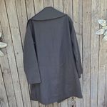 Jane Post Black Trench Coat with Leopard Lining Size L Photo 7