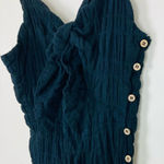 By Together  black textured midi dress with tie front and cut out. Size Large Photo 0