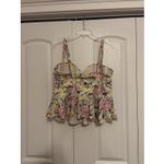 Torrid Tankini Swim Top Yellow Floral Flamingo Novelty Print Size 2R Photo 2