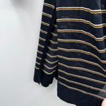 Lafayette 148 Silk Blend Long‎ Sleeve Navy Blue Striped Mid Length Cardigan Sz L Size L Photo 5