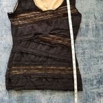 Max Studio  Black Ruffle and Lace Tank S Photo 4