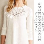 Boho Cream Crochet and Tassel Detail Sweater Size XS Photo 3