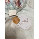 NEW Le Rose Women's Blue Floral Silk Satin Lace Bridal Long Sleeve Robe Size S/M Photo 3