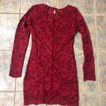 Windsor [] medium red lace fitted button down dress Photo 4