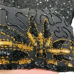 Night Vogue Vintage 80s Silk Black Gold Beaded Sequin Swirly Glam Party Jacket Size 1X Photo 9