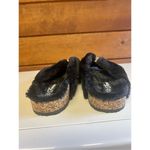 Forever Fuzzy Thong Slippers Sz 8.5 Black NWOT Black Photo 2