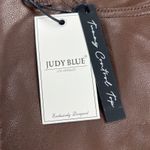 Judy Blue  Vegan Faux Leather Tummy Control Top Straight Leg Brown Pants Size 18W Photo 3