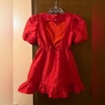 Sister Jane Jacquard Mini Dress with Open Heart Back in Red Photo 5