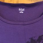 a.n.a  Purple Gold Foil Paisley Print Tee 1X Photo 2