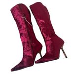 Colin Stuart  Red Velvet Leather Mid Calf Pointed Toe Heel Boots Size 7M Photo 13