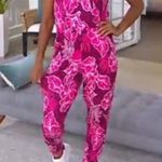 Cuddl Duds Floral ONE PIECE Short Sleeve Jumpsuit Red Pink White PM Photo 1