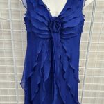 KM COLLECTIONS By MILLA BELL Short Rosette Dress Blue Size 16 Photo 2